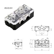 Dveřní spínač ASTRA AS A3 A1 - výška 15 mm
