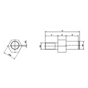 Exc.čep M16xK30x20x30mm L=84mm, ZE2mm