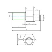 Exc.čep M24xK36x20x15mm L=95mm, ZE5,5mm