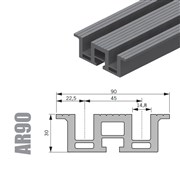 HLINÍKOVÝ PRÁH 90mm ZESÍLENÝ PPS-90AE.024AR